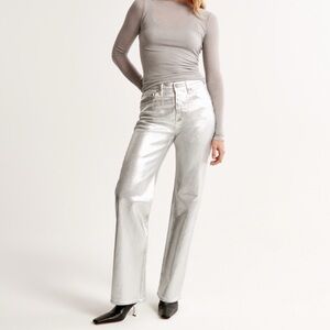 Abercrombie & Fitch 90s Silver High Rise Relaxed Jeans